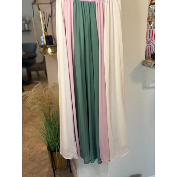 TR Notes Women's Pleated Colorblock Midi Skirt Size Small 0-4 - Picture 5 of 7
